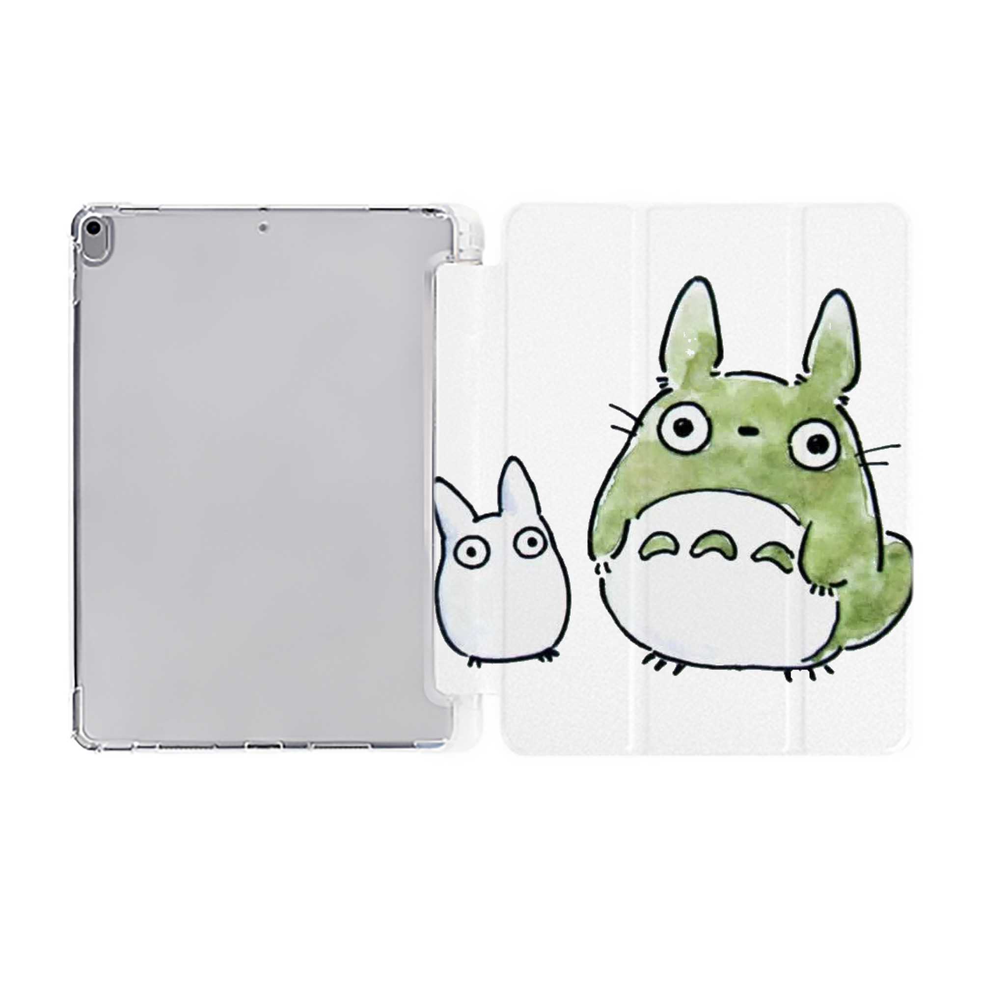 （画像用） となりのトトロ 草壁メイ 草壁サツキ My Neighbor Totoro Satsuki Kusakabe Mei Kusakabe IPad ケース ペン収納付き 三つ折りスタンド PUレザー×シリコン 対応機種9.5/10.5/10.9インチ